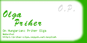 olga priher business card